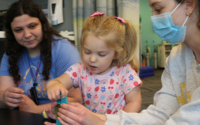 Patient Evelyn receiving therapy at Ranken Jordan