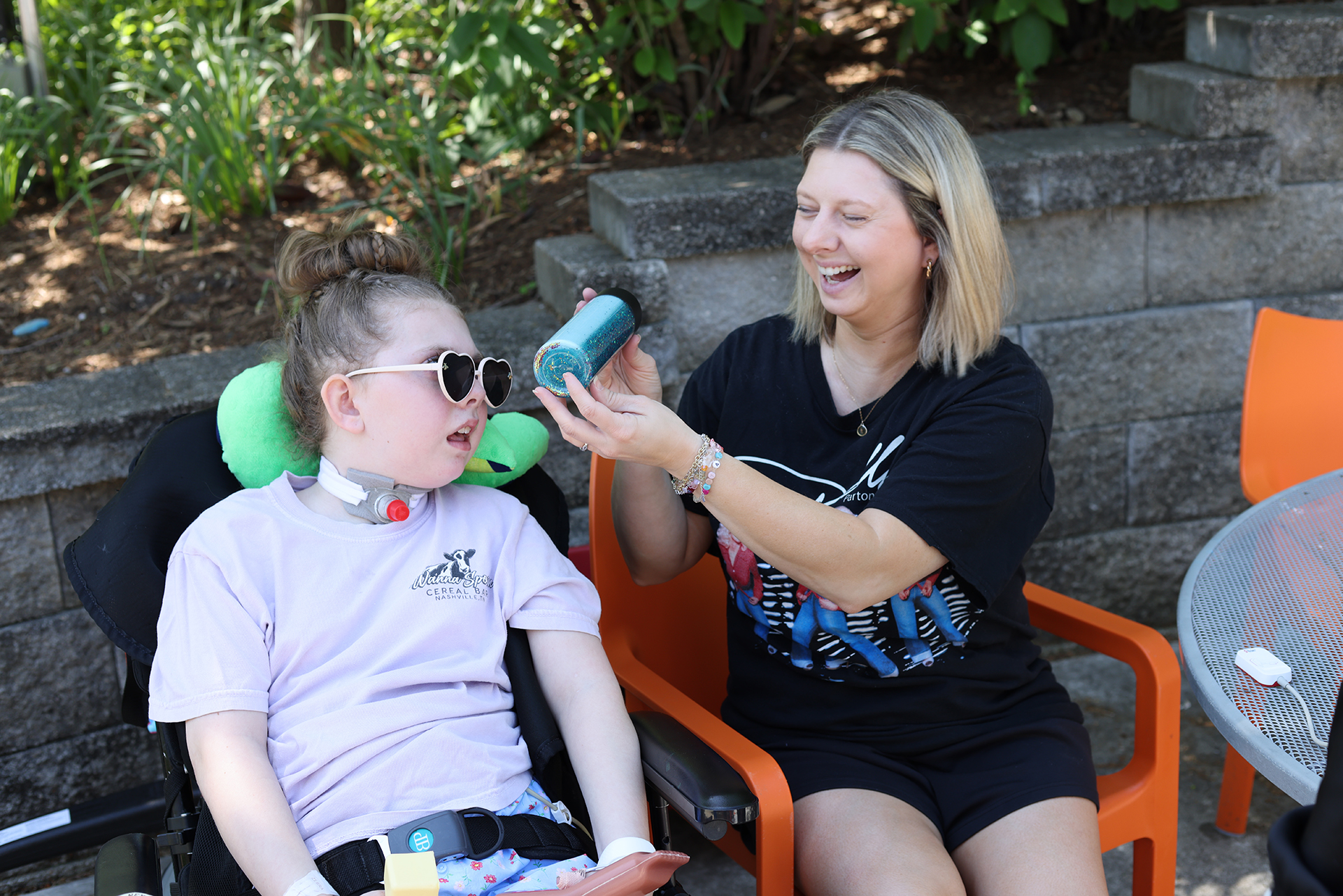 Patient Evelyn receiving therapy at Ranken Jordan